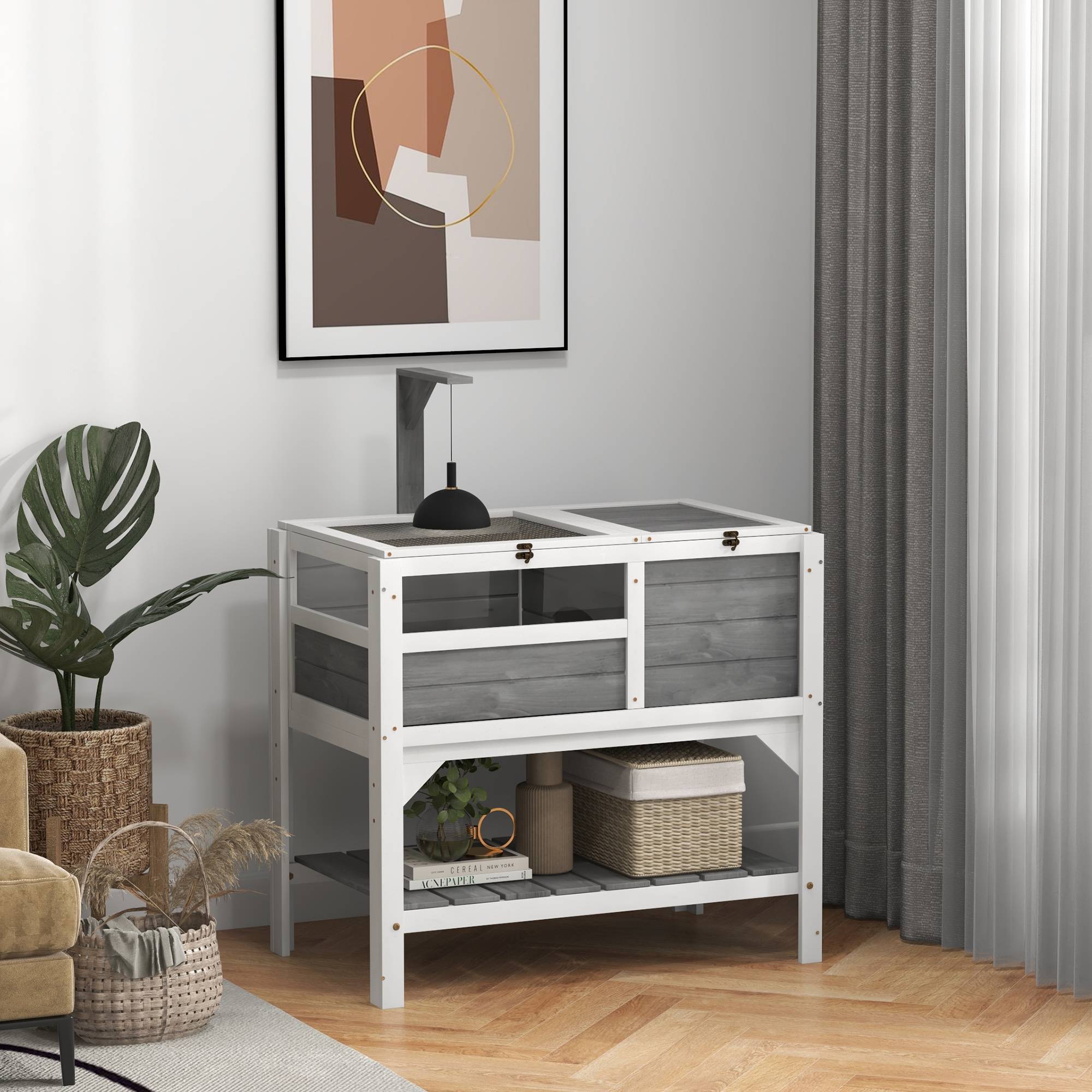 Enclos pour tortues bois naturel 84 x 51 x 105 cm - PANGIVO - Image 4