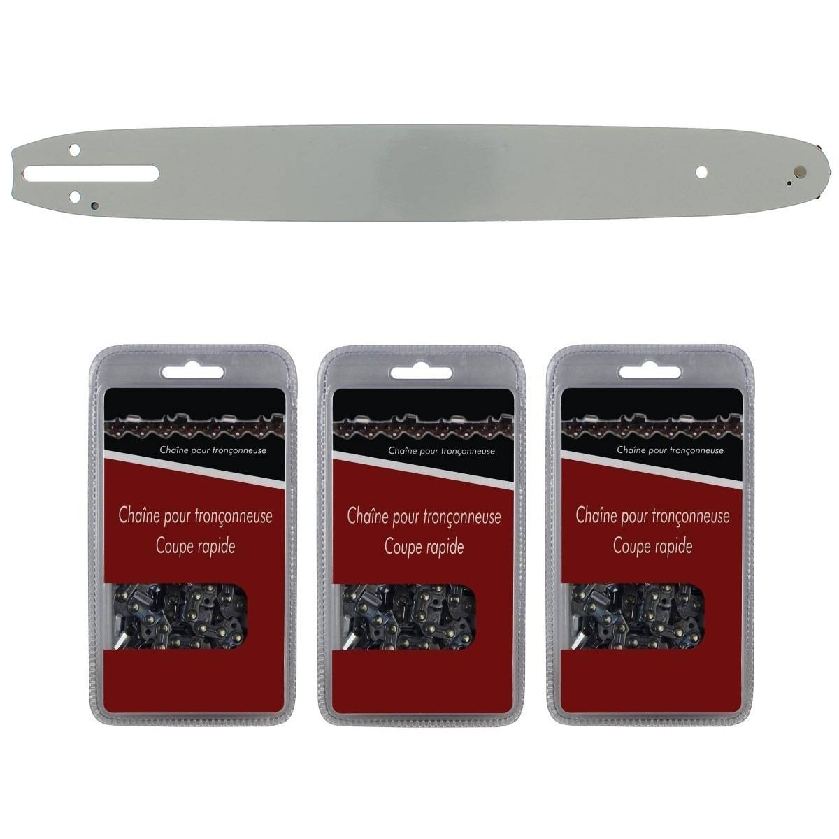 Gt Market - Guide 40 cm (16 pouces) + lot de 3 chaînes 56 maillons - Compatible tronçonneuses HUSQVARNA - GT MARKET - Imagen 1