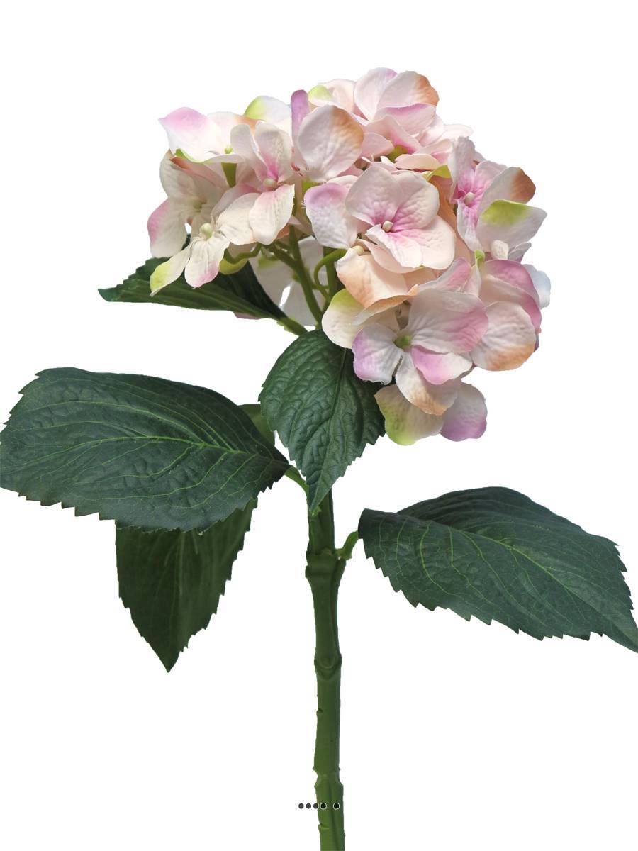 Hortensia artificiel en branche, H 48 cm Rose - BEST - couleur: Rose - Image 2