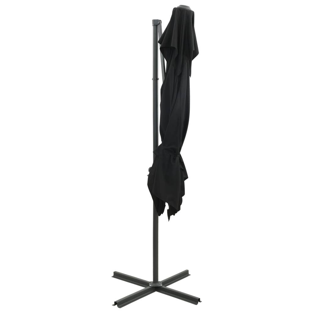 Helloshop26 - Parasol déporté à double toit 250 x 250 cm noir - Imagen 4