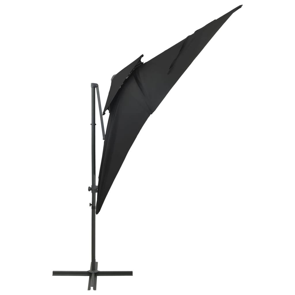 Helloshop26 - Parasol déporté à double toit 250 x 250 cm noir - Imagen 2