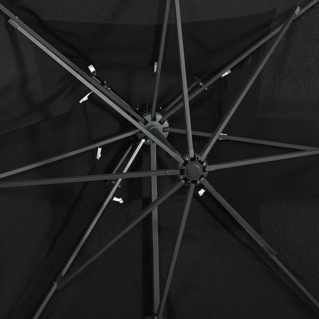Helloshop26 - Parasol déporté à double toit 250 x 250 cm noir - Imagen 6