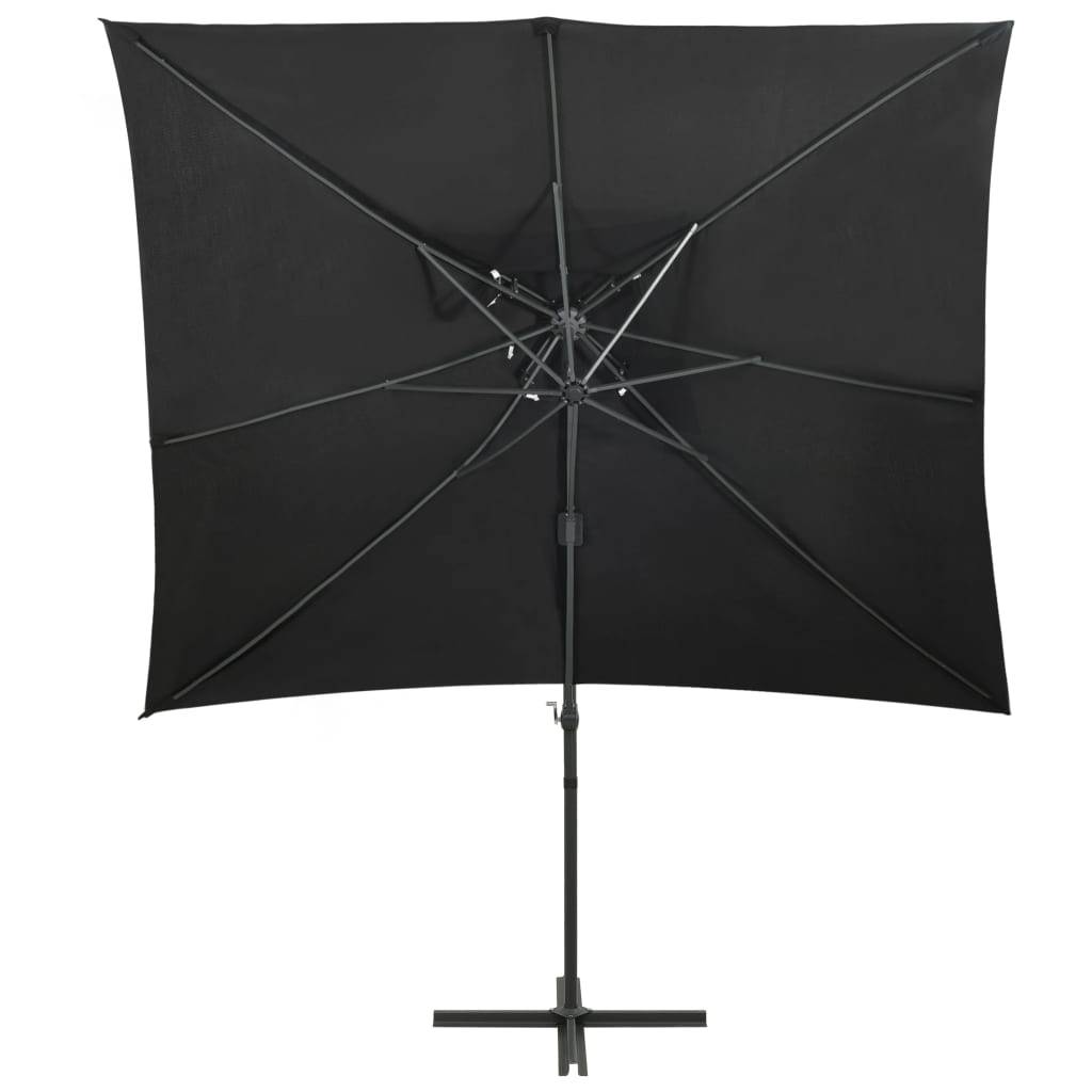 Helloshop26 - Parasol déporté à double toit 250 x 250 cm noir - Imagen 1