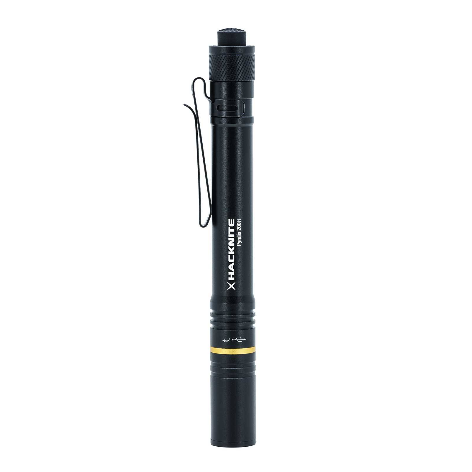 Lampe de Poche LED stylo hybride Rechargeable et Piles - PYRALIS 200H - 200 lumens -HACKNITE - Image 2