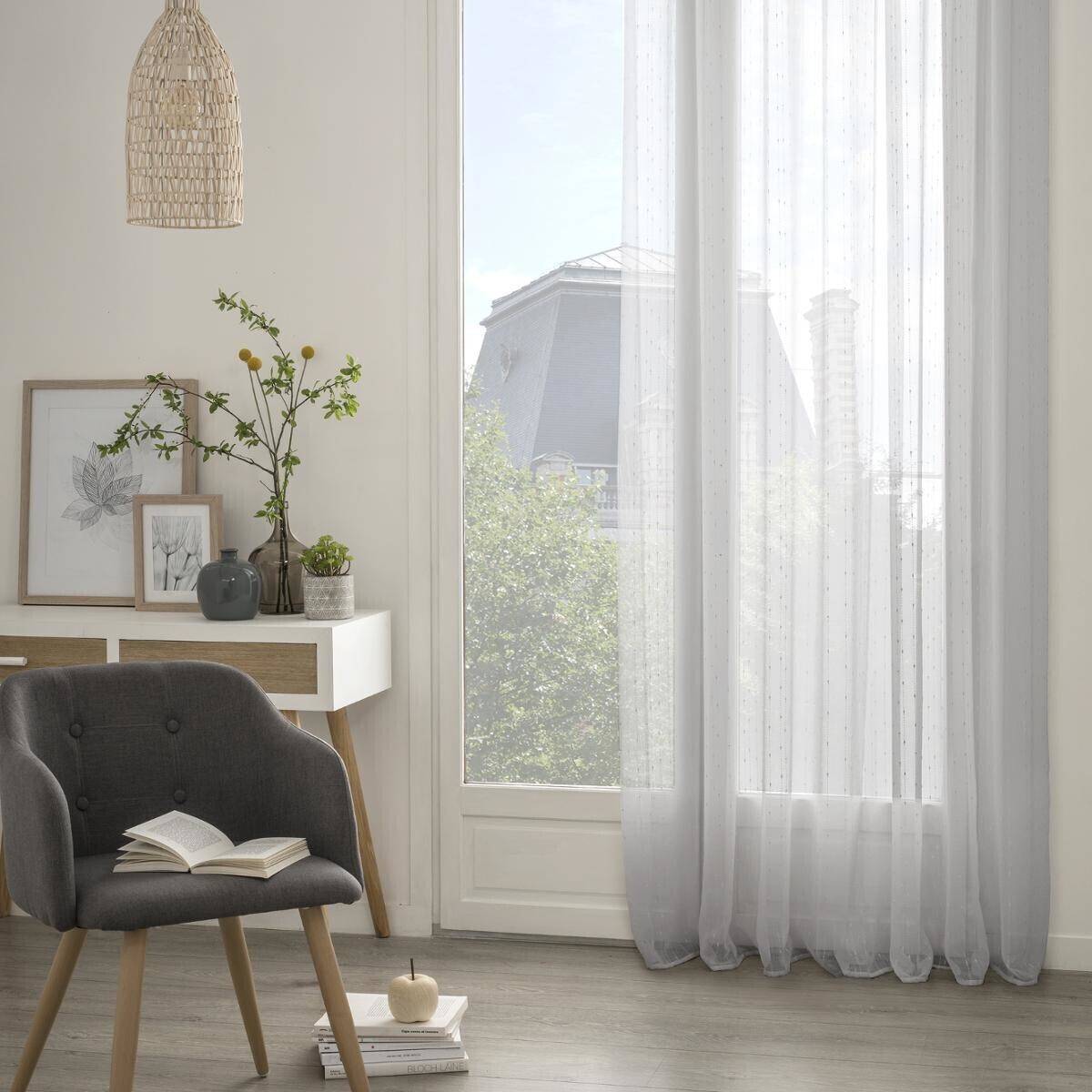 Atmosphera - Voilage "Anissa" gris 140x240cm - Atmosphera Créateur d'intérieur - Imagen 1