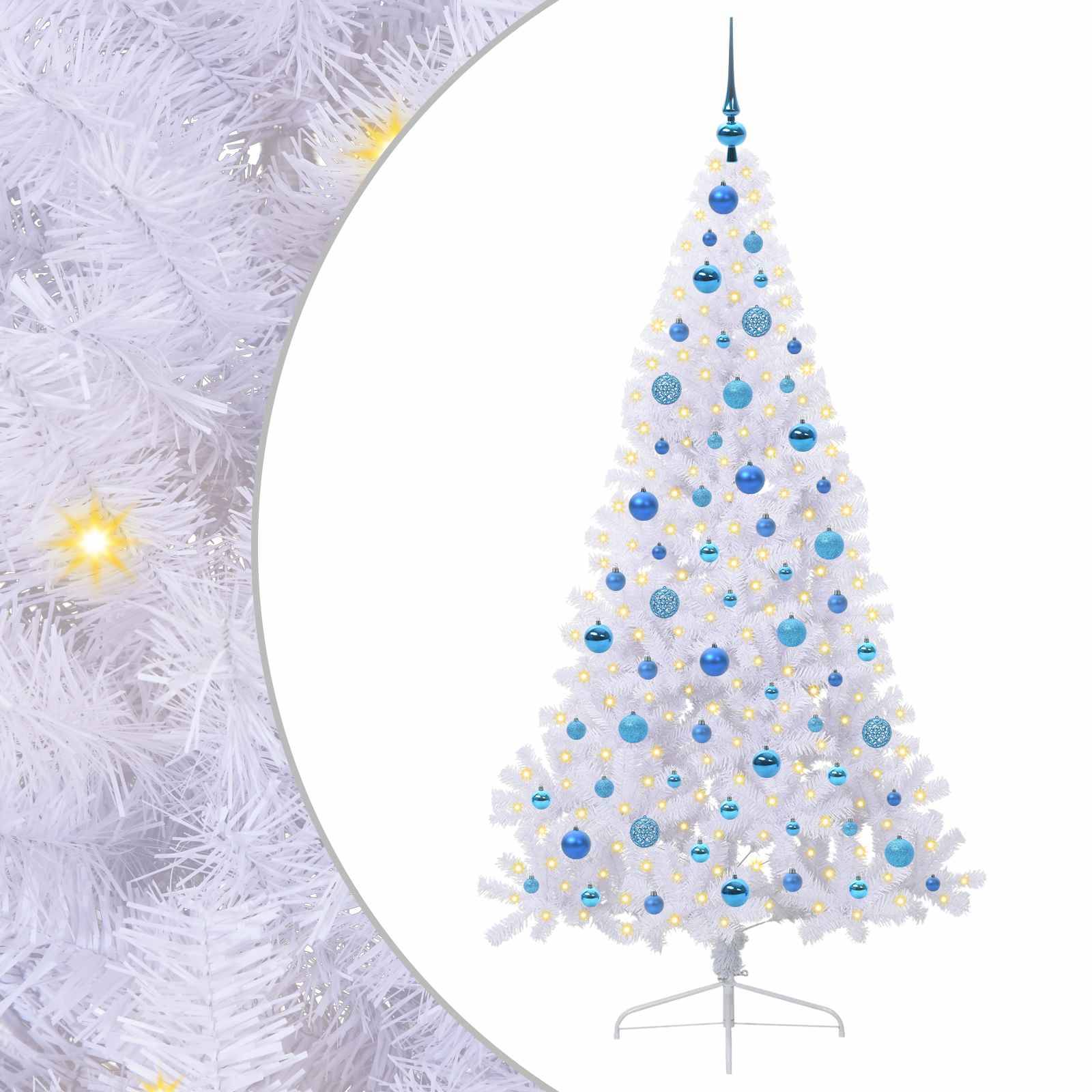 Vidaxl - Sapin de Noël artificiel avec 300 LED Blanc 180 cm PVC et Acier vidaXL 3426819 - Image 2