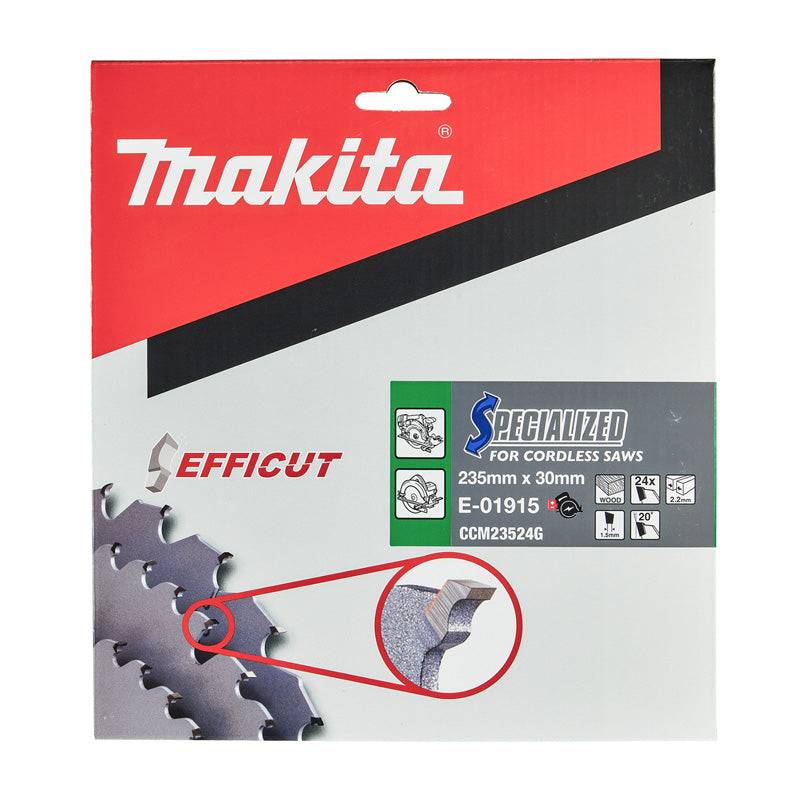 Makita - Lame carbure efficut MAKITA 235 x 20 mm, 24 dents, pour le bois Makita - Imagen 4