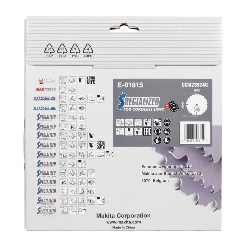 Makita - Lame carbure efficut MAKITA 235 x 20 mm, 24 dents, pour le bois Makita - Imagen 5