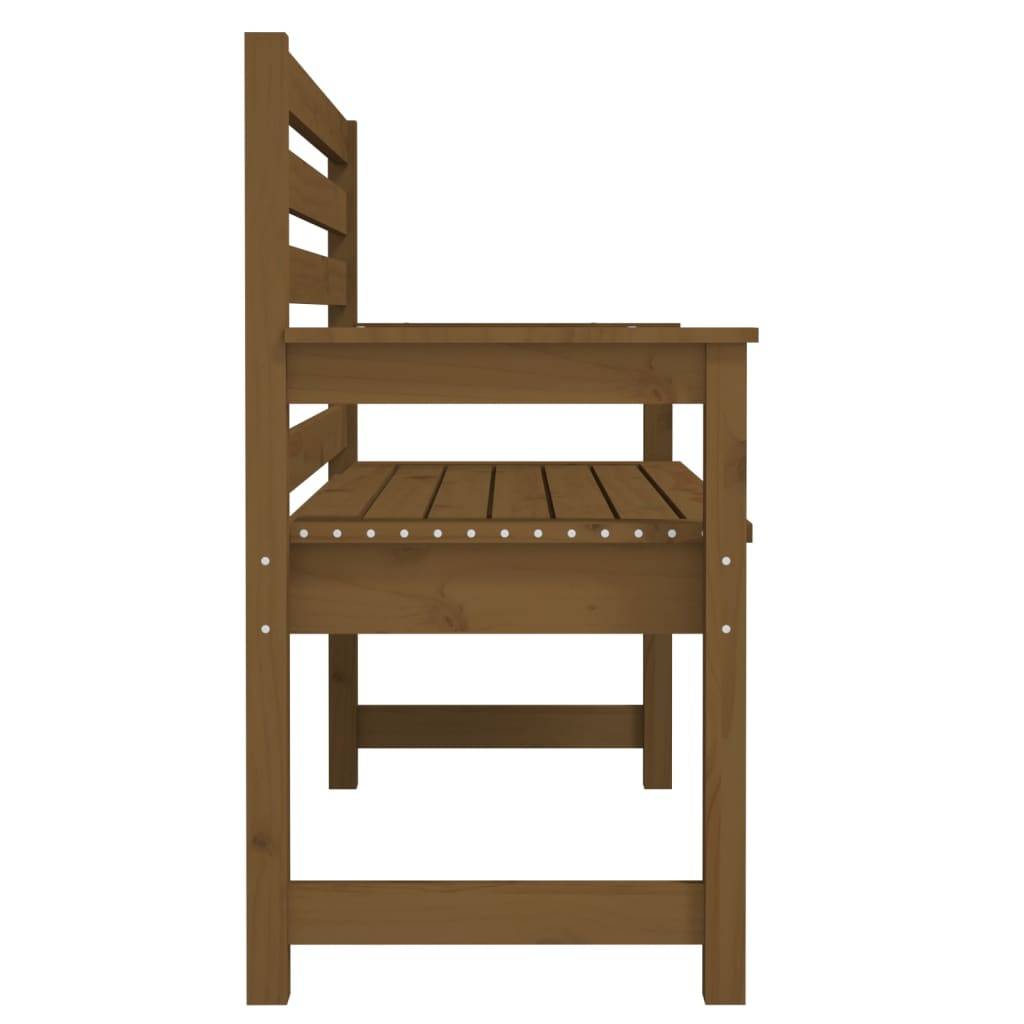 Helloshop26 - Banc de jardin meuble de patio d'extérieur terrasse 109 x 48 x 91,5 cm bois de pin massif marron miel - Imagen 3
