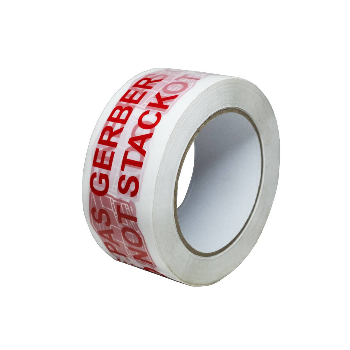 Ruban adhésif d'emballage 28µ blanc imprimé "NE PAS GERBER" en rouge - rouleau adhésif d'expédition 50 mm x 100 m TECPLAST - Imagen 1