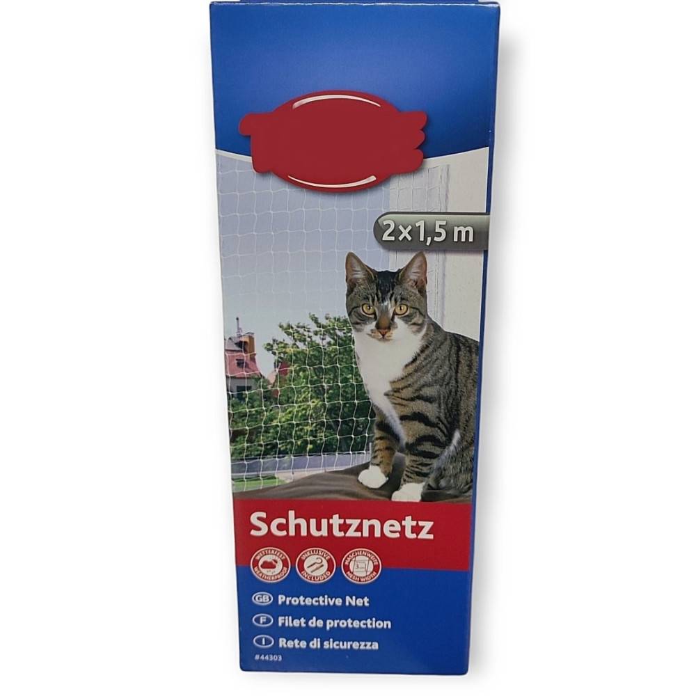 Filet de protection pour fenêtre 2 x 1,5 m, transparent pour chat - Image 3