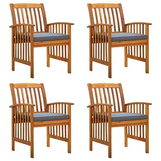 Chaise bois composite bois d'acacia avec finition huilée gris 61 x 64 x 90 cm - p3 - Image 2