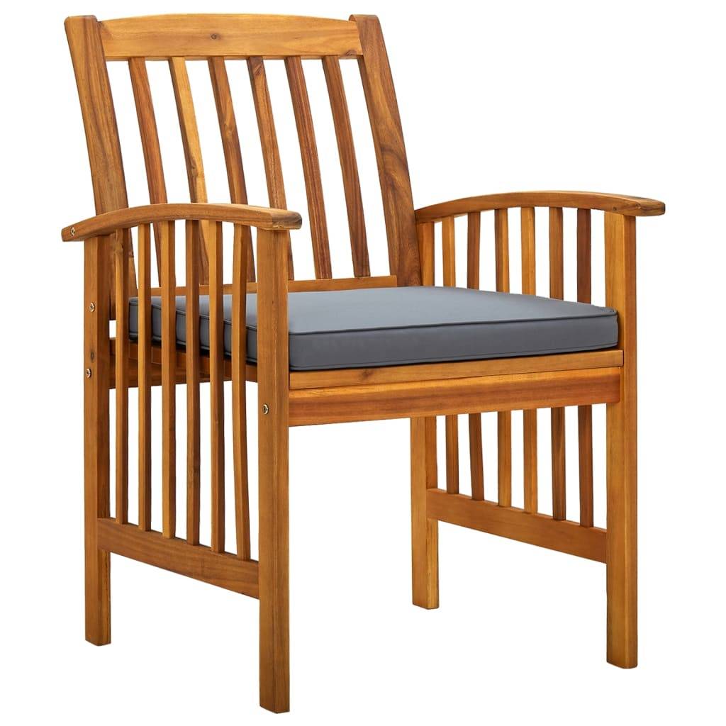 Chaise bois composite bois d'acacia avec finition huilée gris  61 x 64 x 90 cm  - p3 - Image 1