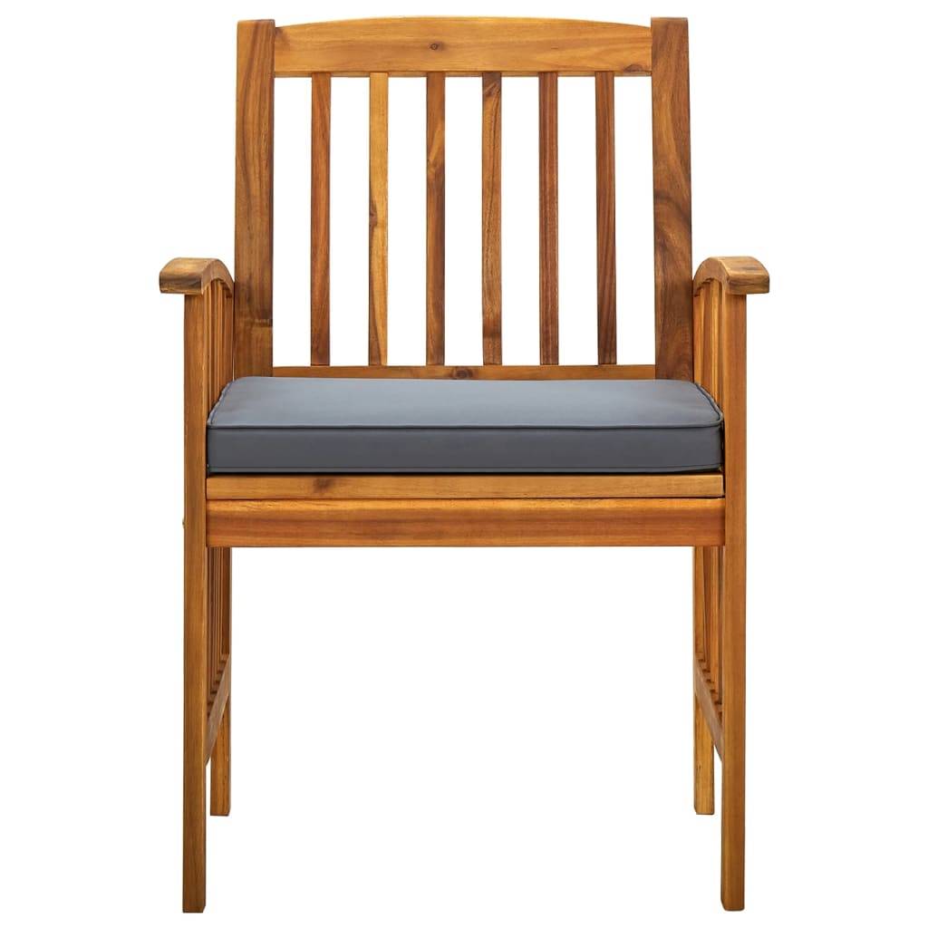 Chaise bois composite bois d'acacia avec finition huilée gris  61 x 64 x 90 cm  - p3 - Image 4