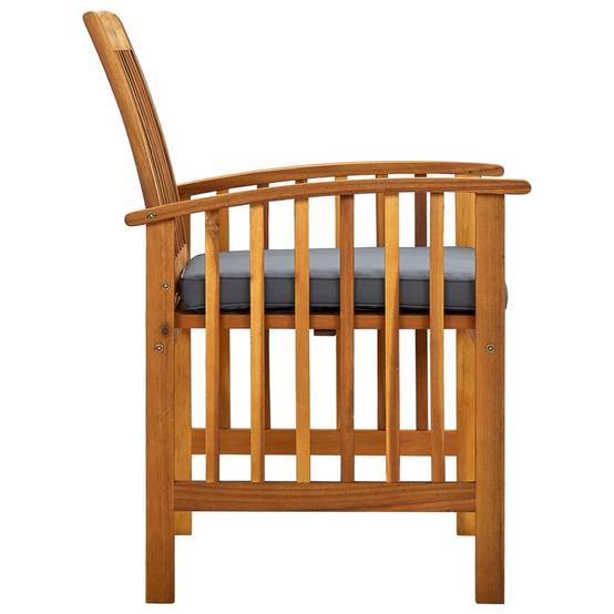 Chaise bois composite bois d'acacia avec finition huilée gris 61 x 64 x 90 cm - p3 - Image 5