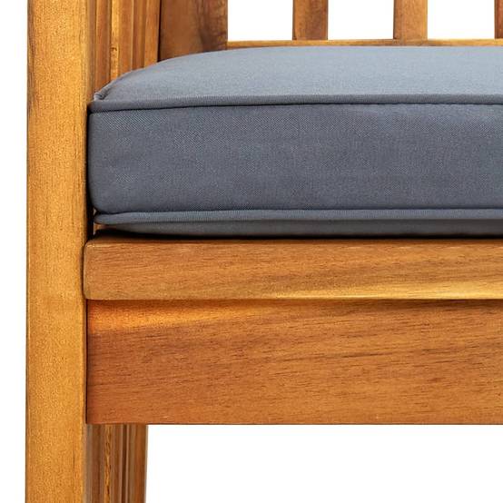 Chaise bois composite bois d'acacia avec finition huilée gris 61 x 64 x 90 cm - p3 - Image 8