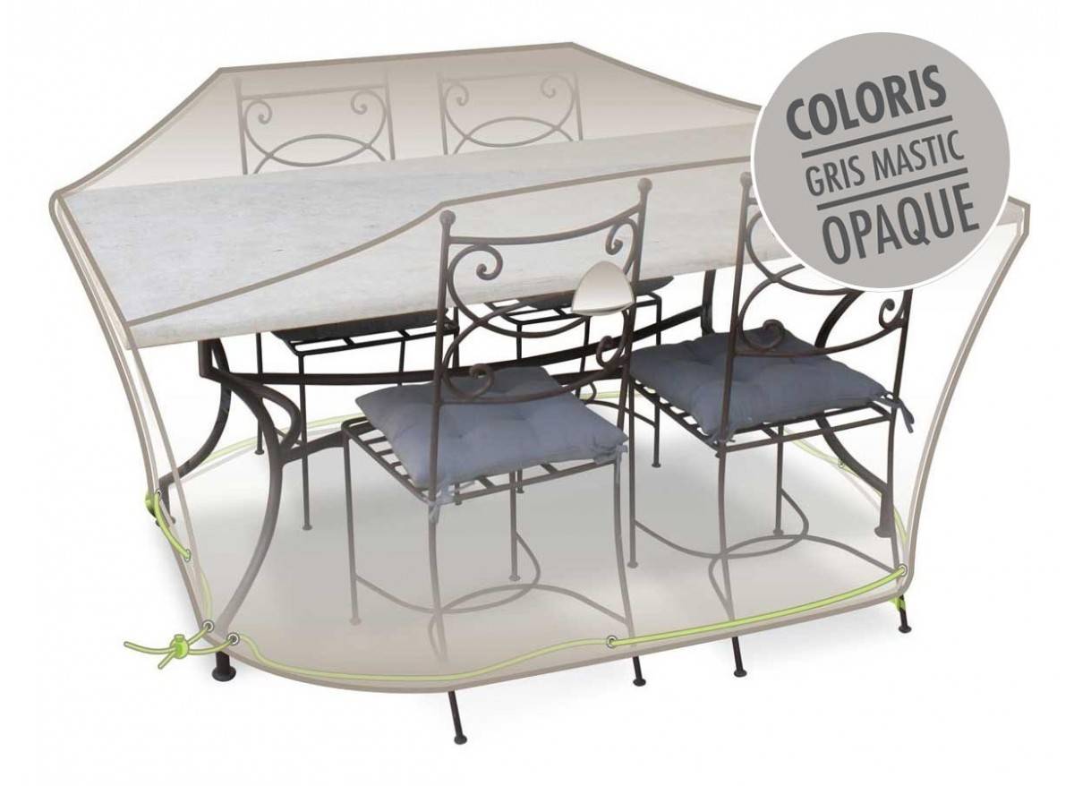 Housse de protection Cover Line pour table rectangulaire + 6 chaises - 190 x 120 x 70 cm - Jardiline - Imagen 1