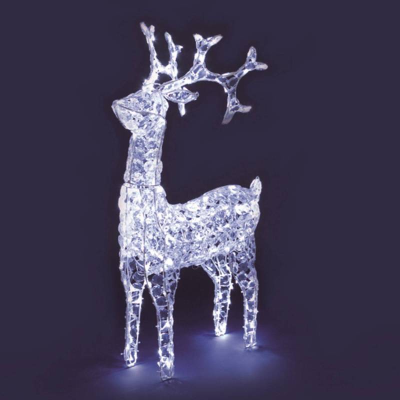 Lotti - Renne lumineux 3D tête en mouvement 90CM 200 LED blanc froid fixe extérieur professionnel Lotti - Imagen 1