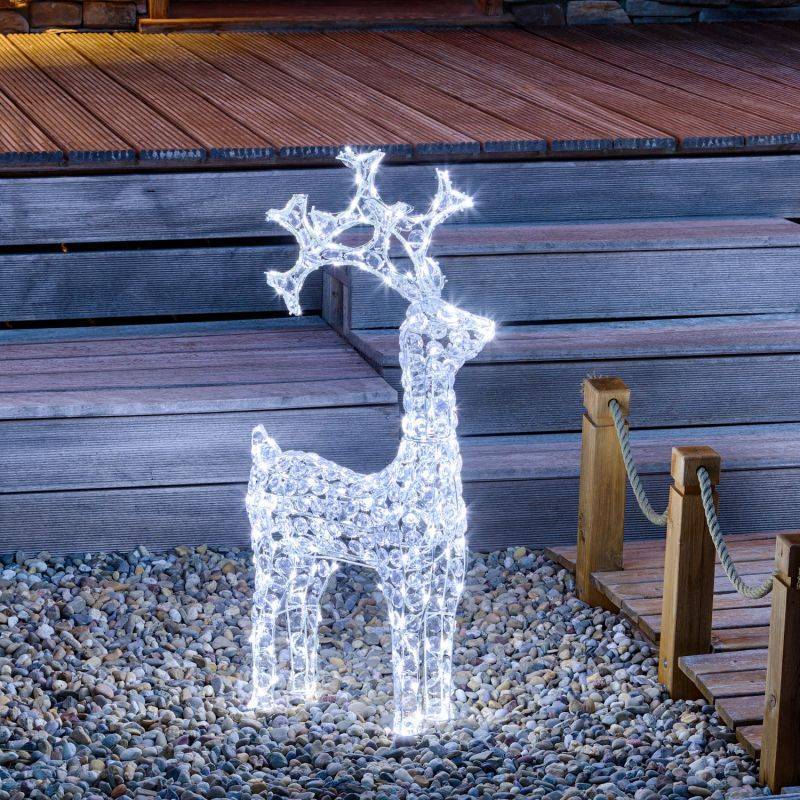 Lotti - Renne lumineux 3D tête en mouvement 90CM 200 LED blanc froid fixe extérieur professionnel Lotti - Imagen 5