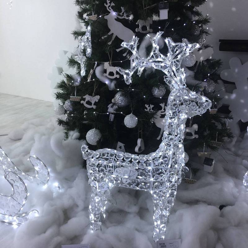 Lotti - Renne lumineux 3D tête en mouvement 90CM 200 LED blanc froid fixe extérieur professionnel Lotti - Imagen 2