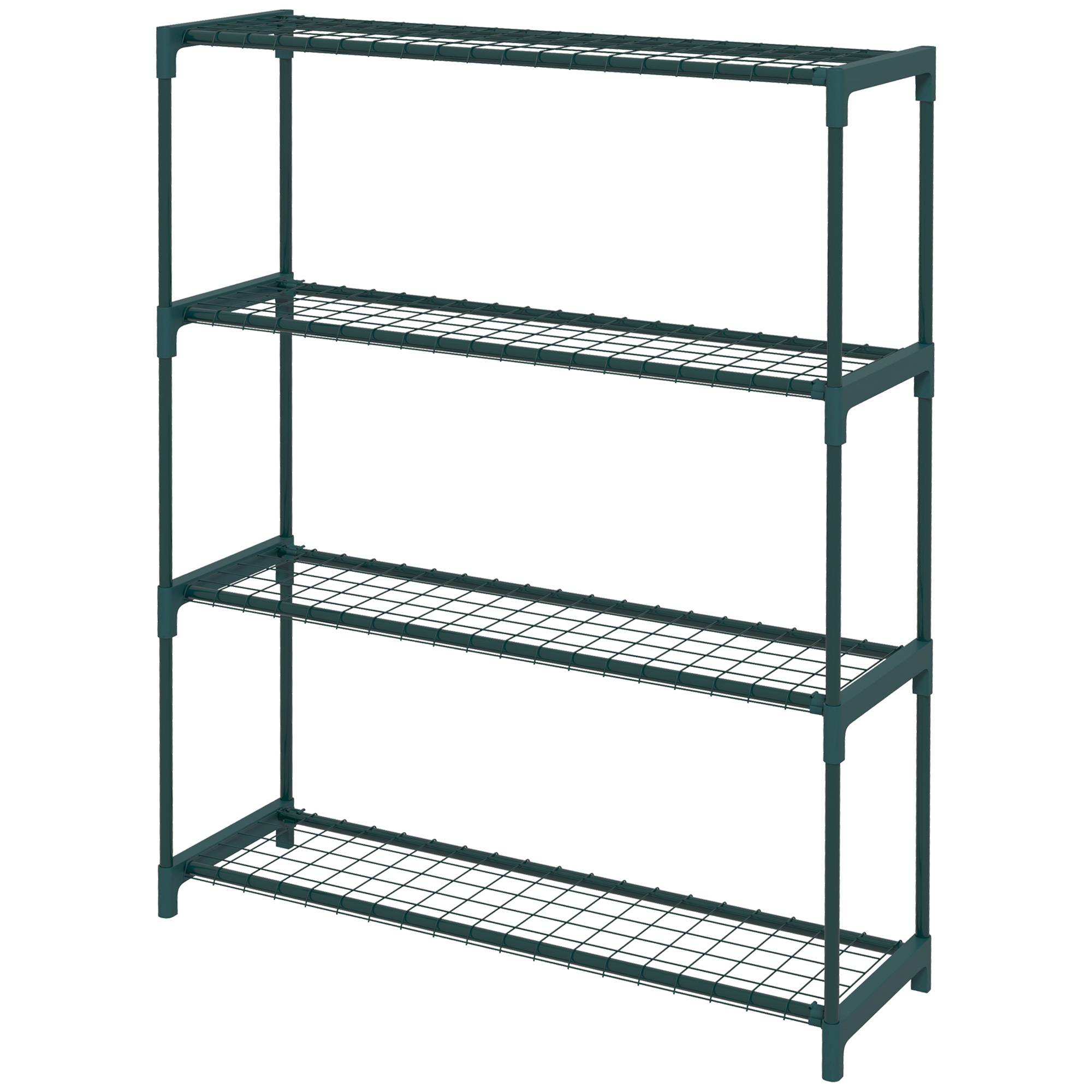 Sans Marque - Étagère à fleurs supports porte plante 4 niveaux, intérieur et extérieur en acier, dim. 89L x 28l x 107H cm, vert - Image 2
