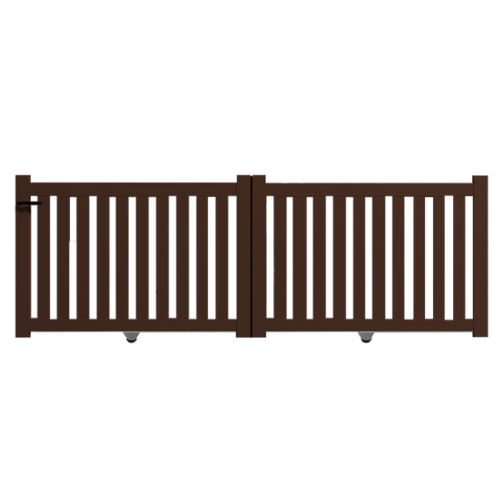 Portail alu coulissant ajouré en kit dim. L.3000 (entre piliers) X H.1200 mm Marron (RAL 1247)