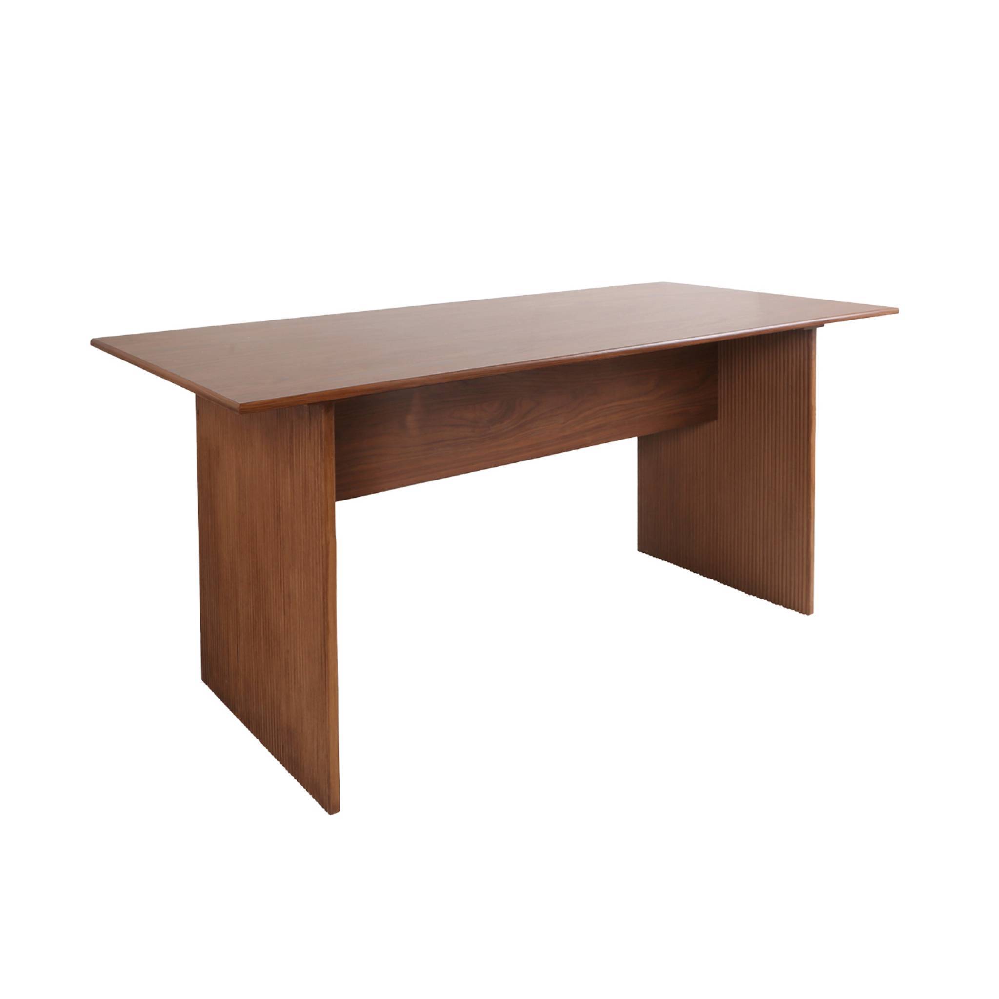 Table à manger rectangulaire décor bois sculpté 4-6 places. 170cm. couleur noyer  | sweeek - Image 2