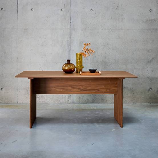 Table à manger rectangulaire décor bois sculpté 4-6 places. 170cm. couleur noyer | sweeek - Image 3