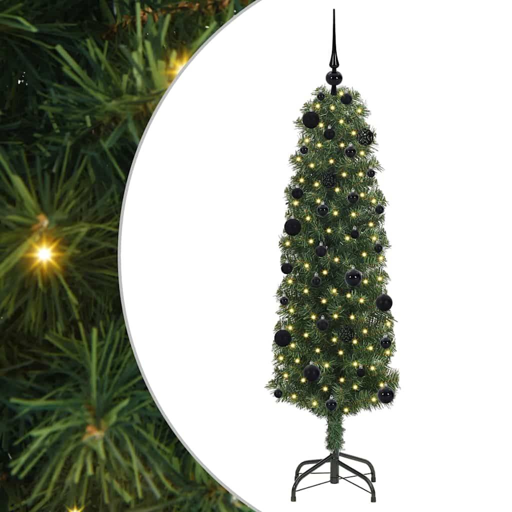 ComfortXL - Sapin de Noël Lumineux 150 cm avec 150 LED, 61 Boules et Cime inclus Rouge – ComfortXL Outdoor Living - Image 2