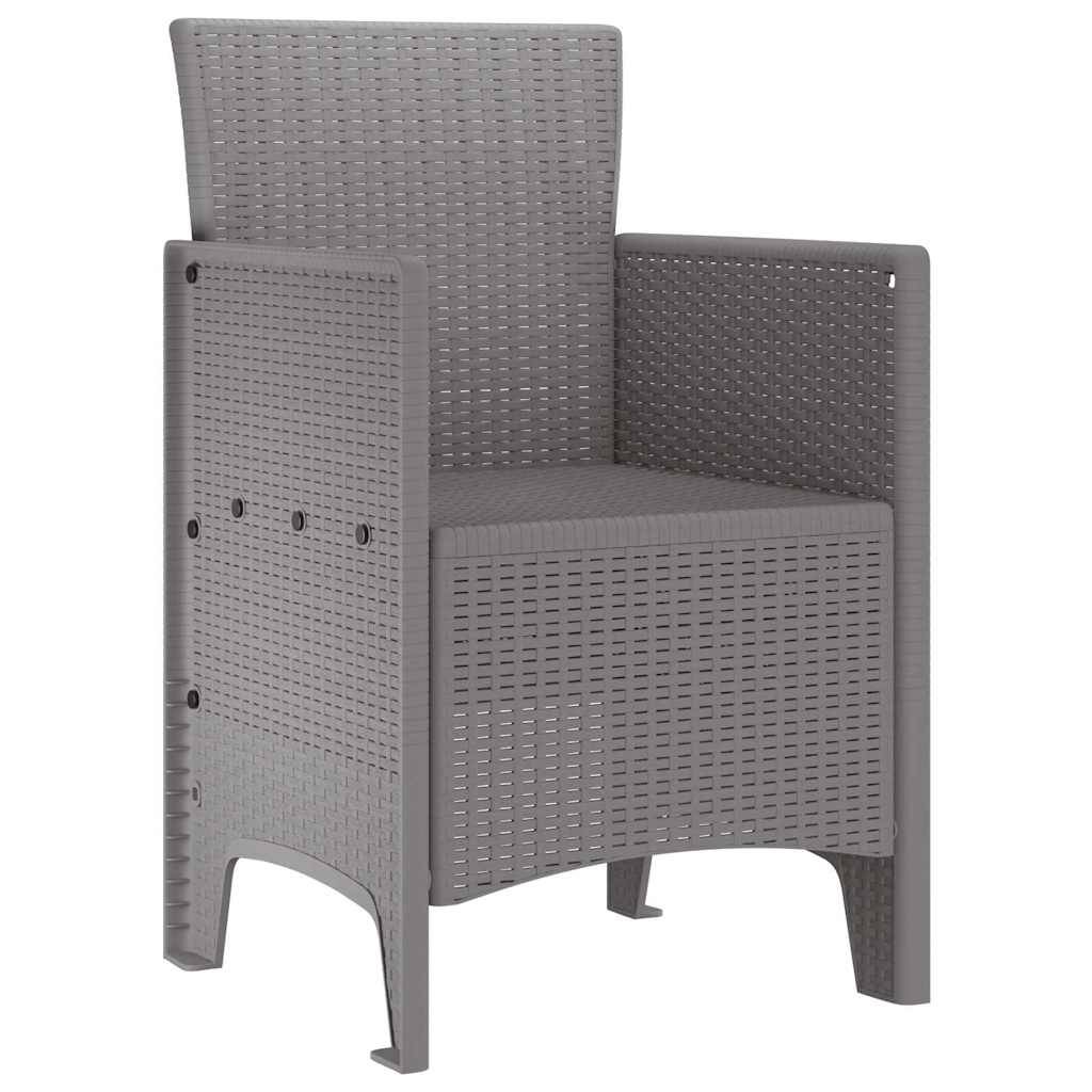 Maison Chic - Lot De 2 Chaises De Jardin - Fauteuils De Jardin Gris clair 53 x 49 x 85 cm PP - Image 4