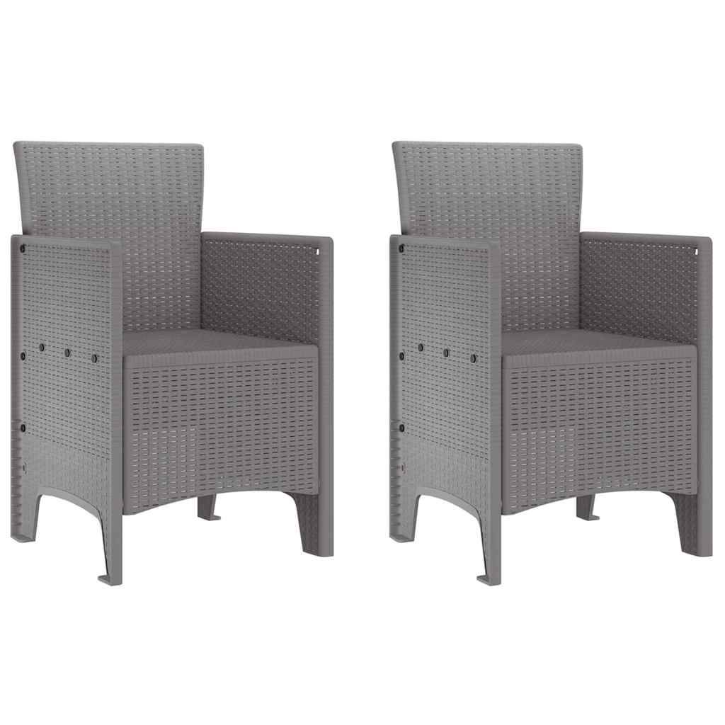Maison Chic - Lot De 2 Chaises De Jardin - Fauteuils De Jardin Gris clair 53 x 49 x 85 cm PP - Image 1