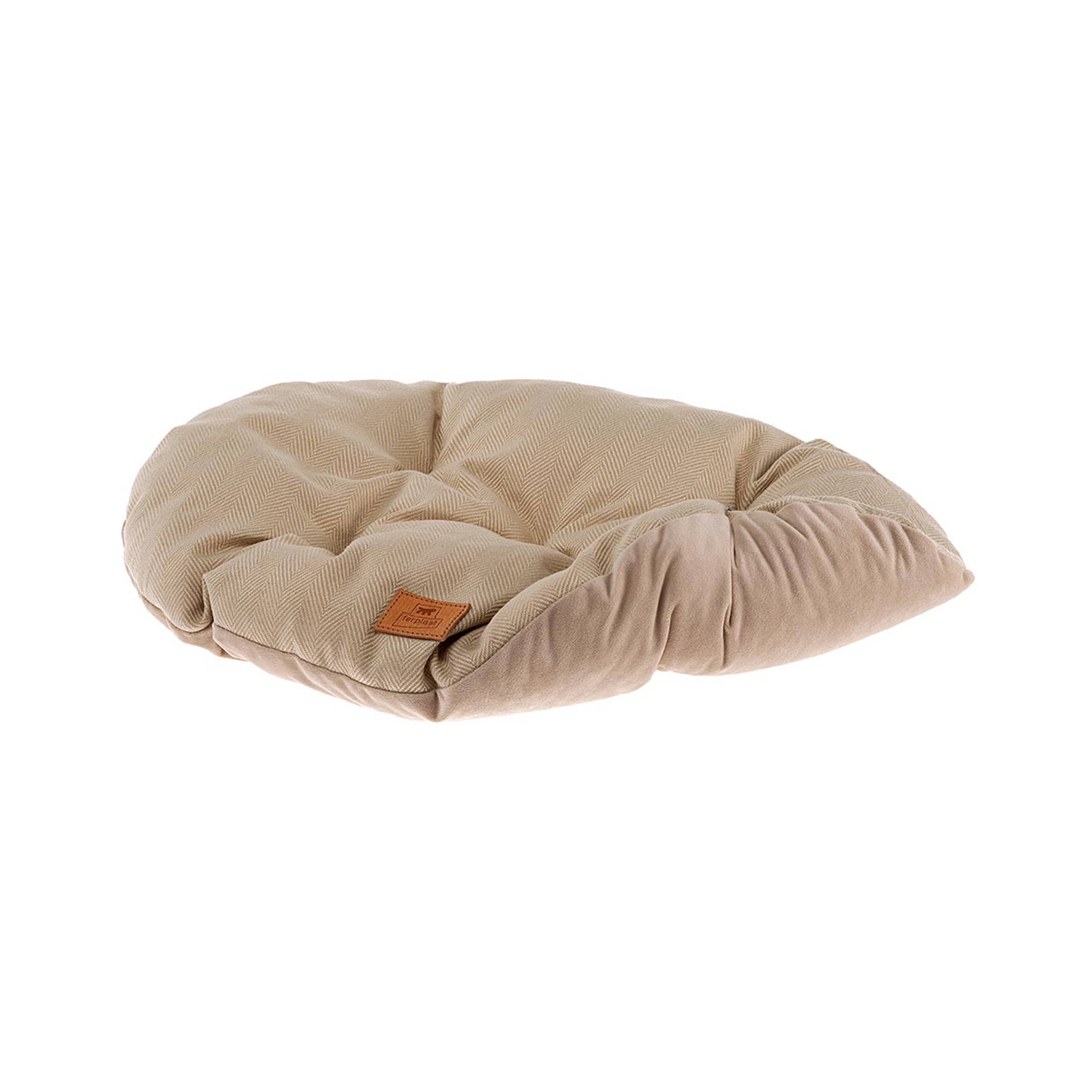 Ferplast - Coussin pour chiens et chats STUART 45/2, double-face, tweed, velours doux, lavable, Beige - Imagen 7