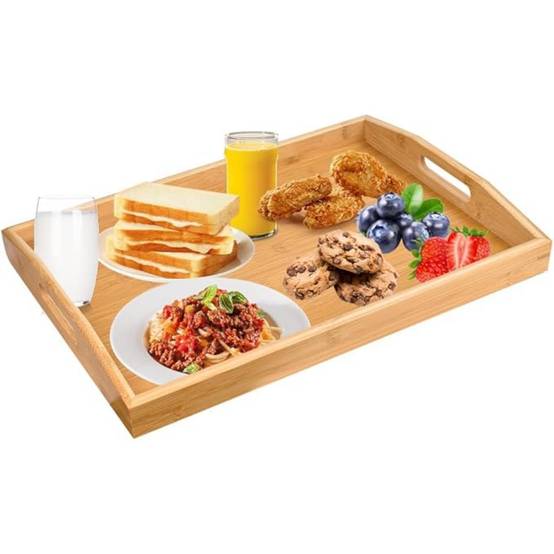 DtopbuyAge - Plateau de Service Rectangulaire en Bambou 35 * 22 * 5cm DtopbuyAge - Image 4