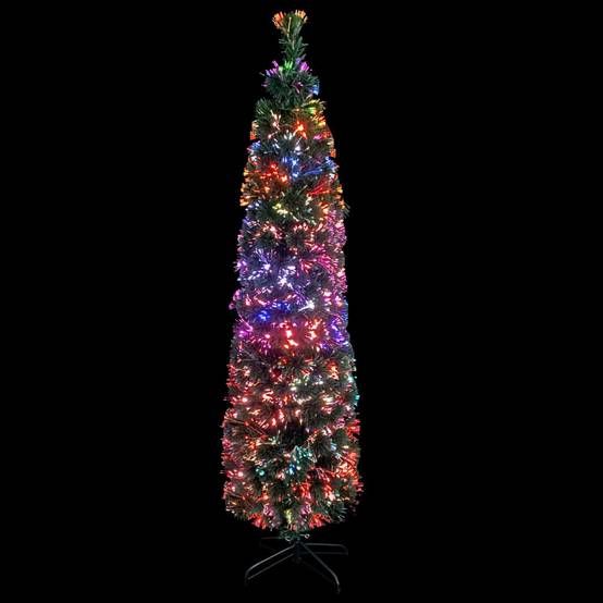 Arbre de Noël - Sapin de Noël artificiel mince et support 120 cm fibre optique - Image 3