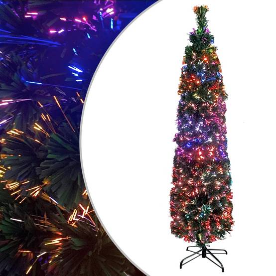 Arbre de Noël - Sapin de Noël artificiel mince et support 120 cm fibre optique - Image 2