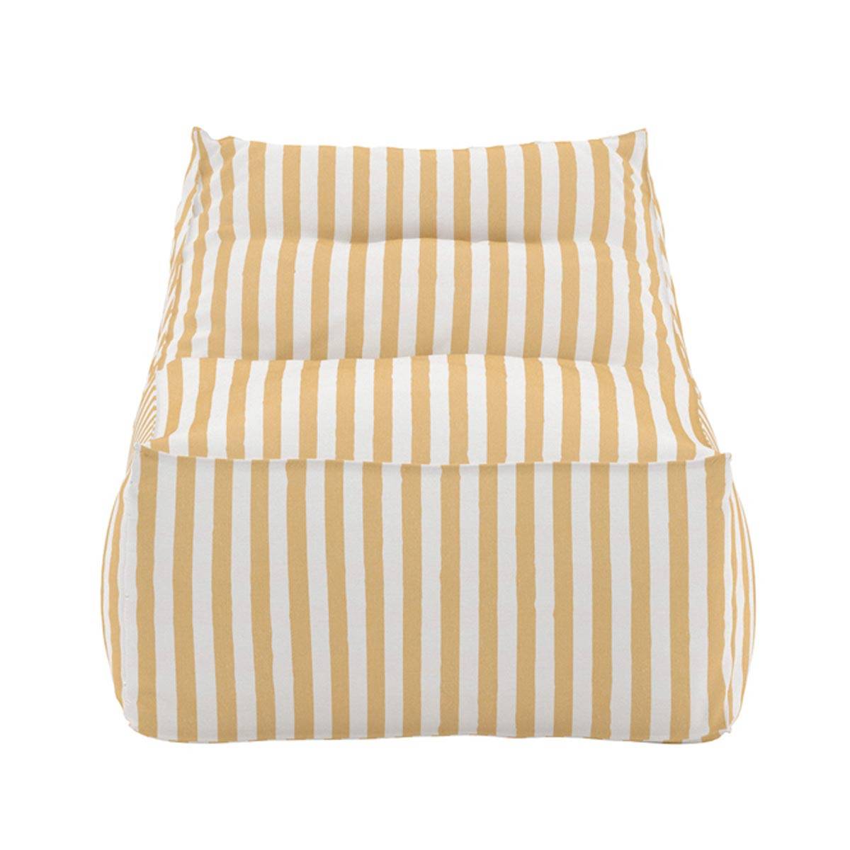 Paris Prix - Bain de Soleil à Rayures "Redang" 118cm Jaune & Blanc - Image 2