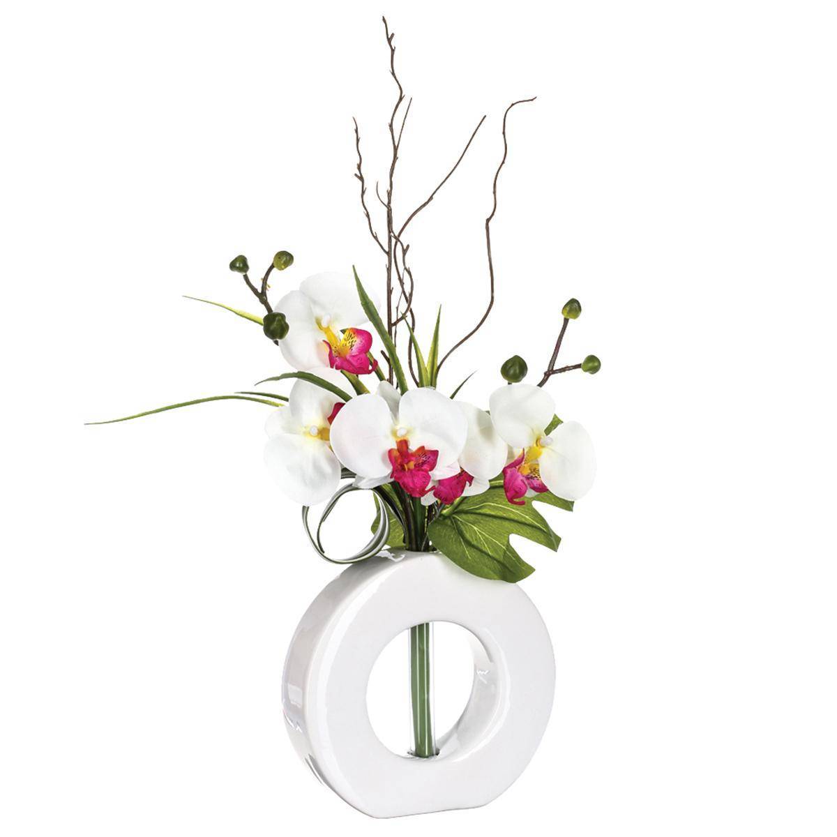 Atmosphera - Vase orchidées artificielles vase céramique H44cm - Atmosphera Créateur d'intérieur - Imagen 1