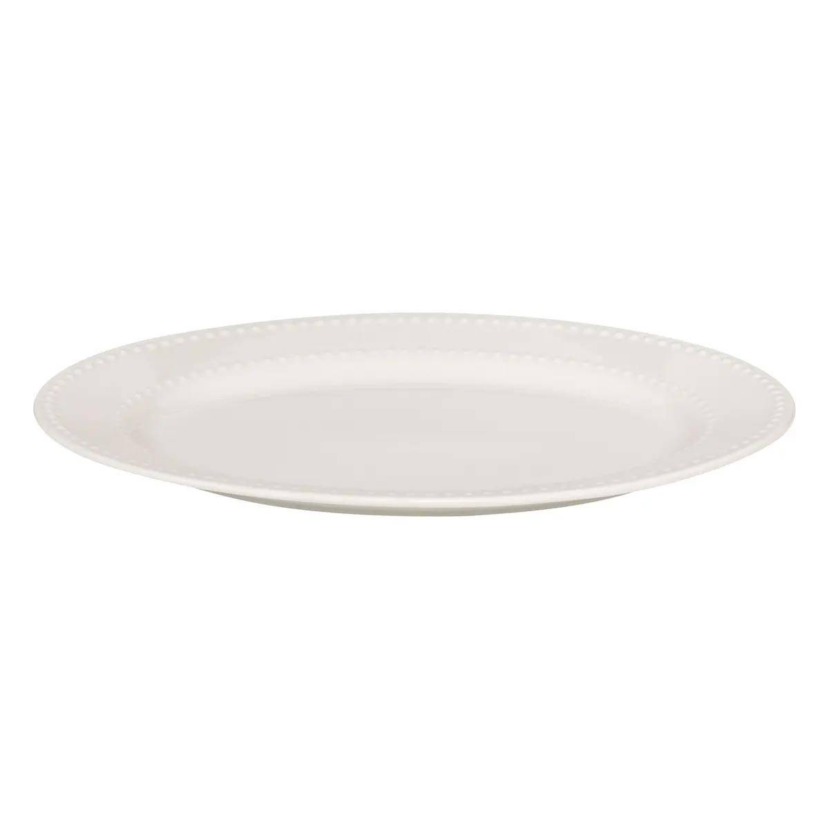 Plat de Présentation en Porcelaine "Perle" 33cm Blanc - Image 1