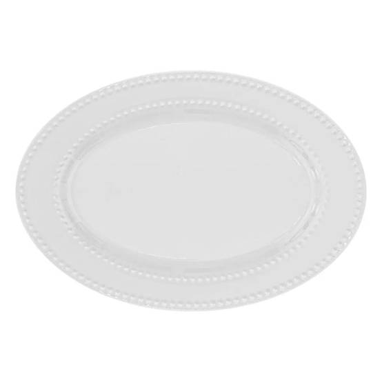 Plat de Présentation en Porcelaine "Perle" 33cm Blanc - Image 2