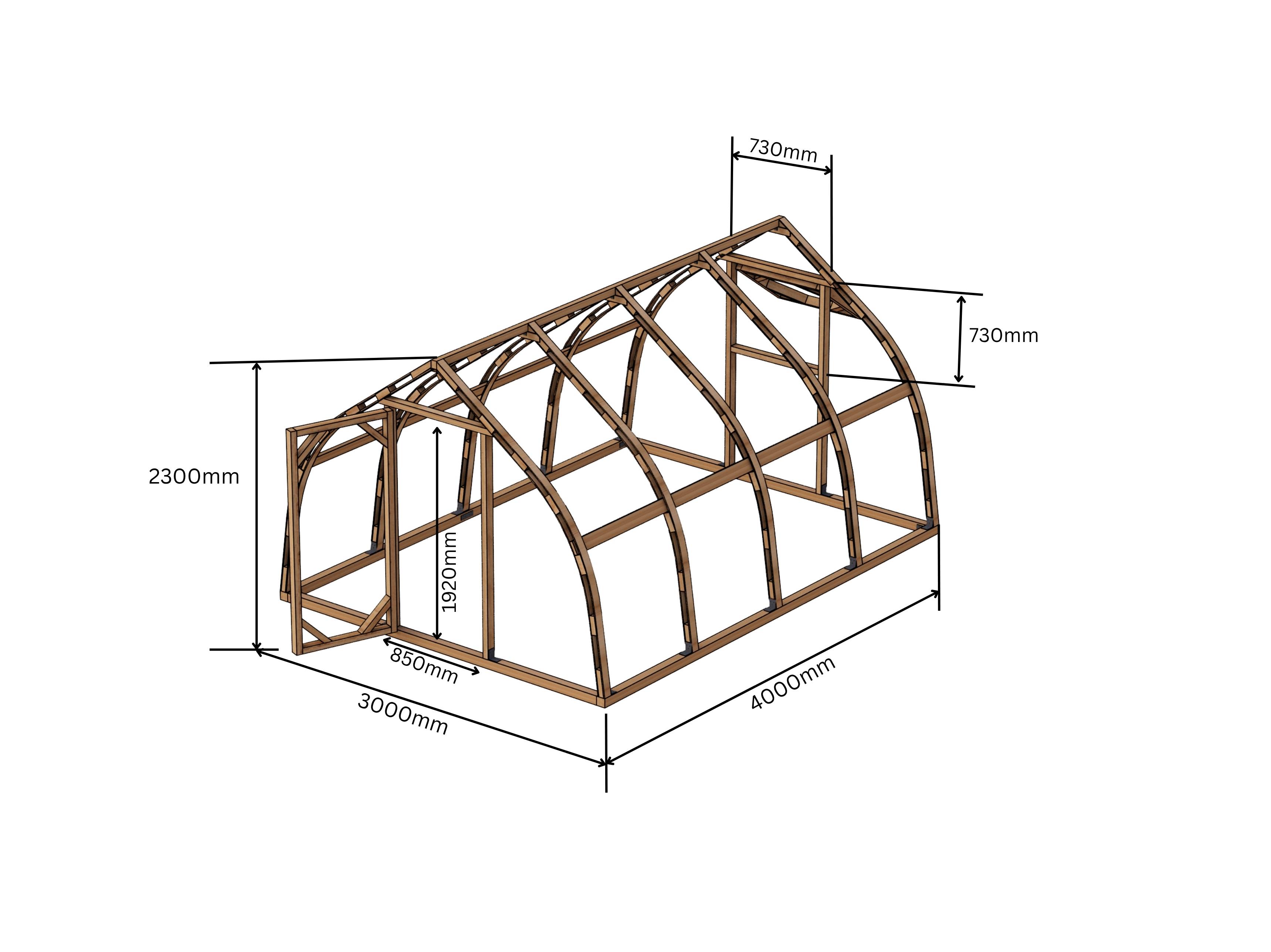 Serre en bois 24m² Norhage Tre 300 - Polycarbonate 10mm - Image 10