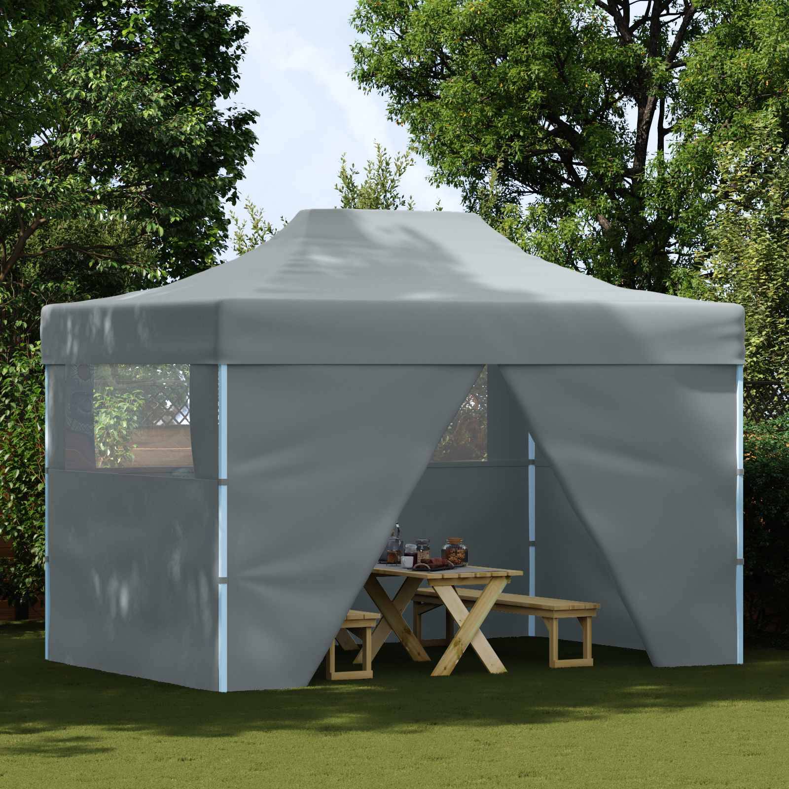 ComfortXL - Tente de réception tissu Oxford extérieur événement pop-up 280x410cm anthracite - ComfortXL Outdoor Living - Image 1