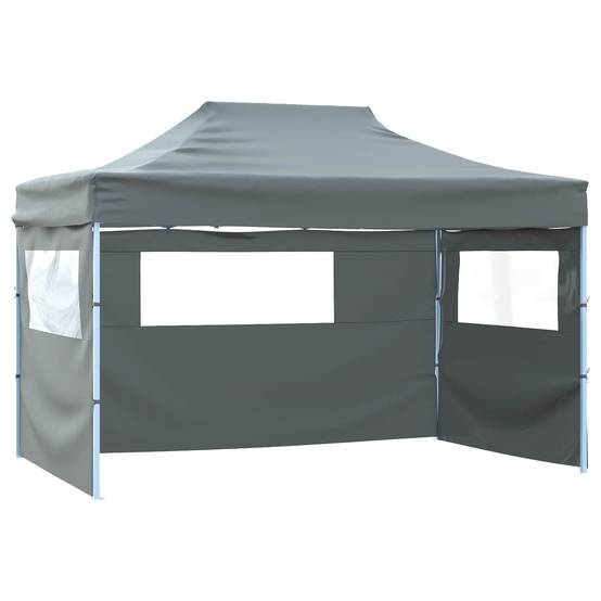 ComfortXL - Tente de réception tissu Oxford extérieur événement pop-up 280x410cm anthracite - ComfortXL Outdoor Living - Image 3