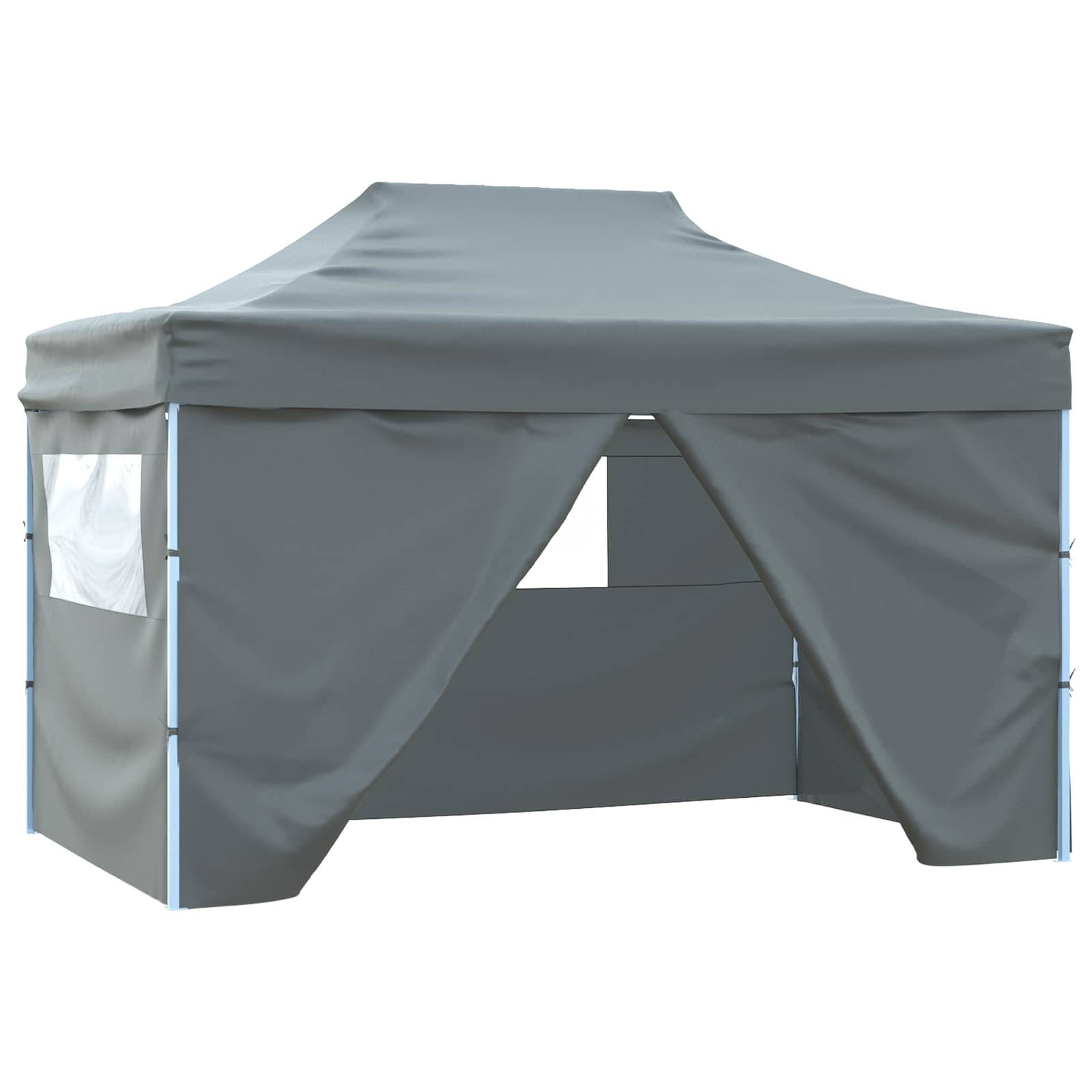 ComfortXL - Tente de réception tissu Oxford extérieur événement pop-up 280x410cm anthracite - ComfortXL Outdoor Living - Image 2