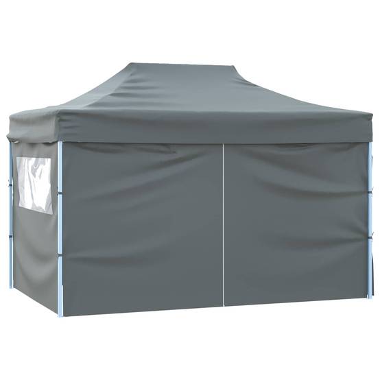 ComfortXL - Tente de réception tissu Oxford extérieur événement pop-up 280x410cm anthracite - ComfortXL Outdoor Living - Image 4