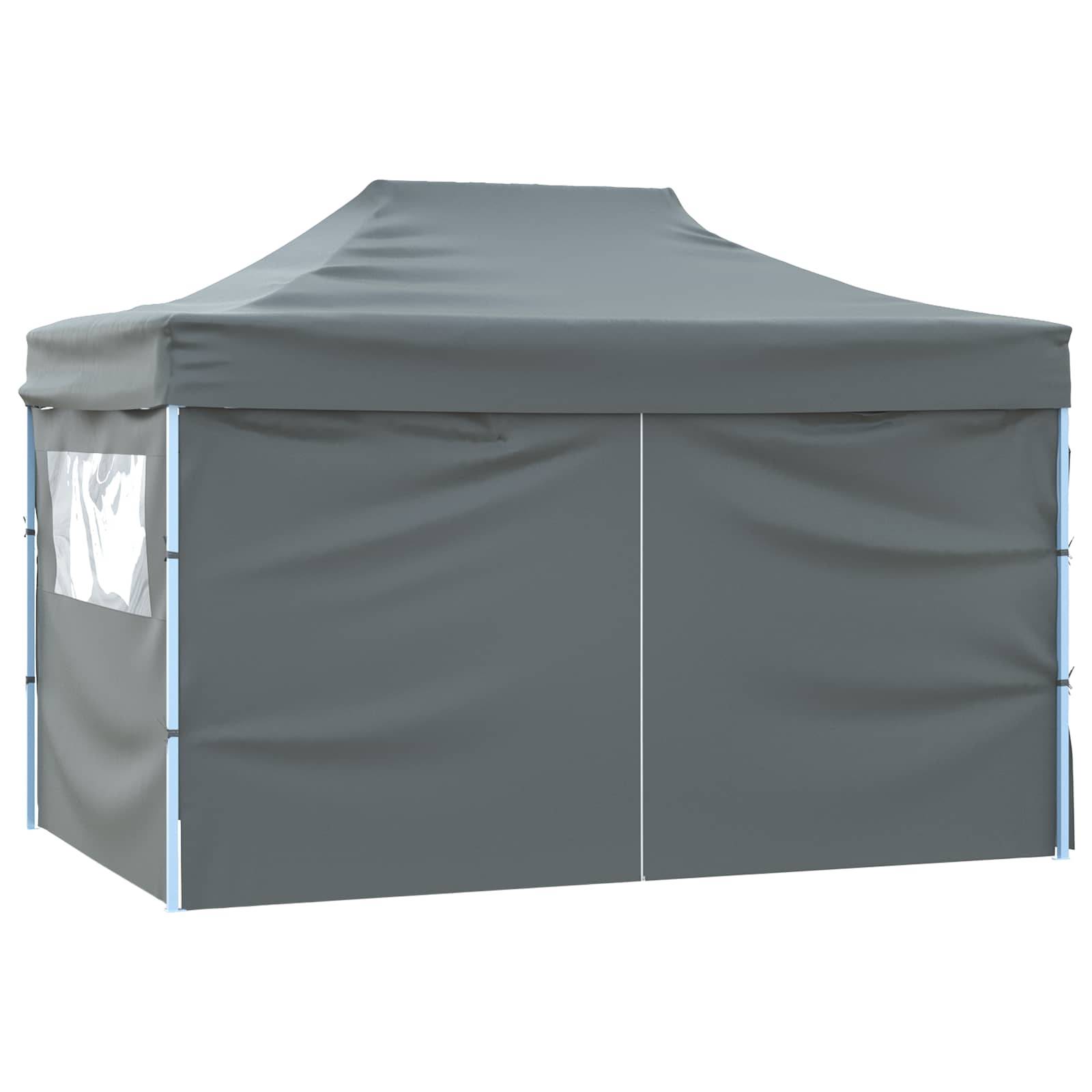 ComfortXL - Tente de réception tissu Oxford extérieur événement pop-up 280x410cm anthracite - ComfortXL Outdoor Living - Image 4