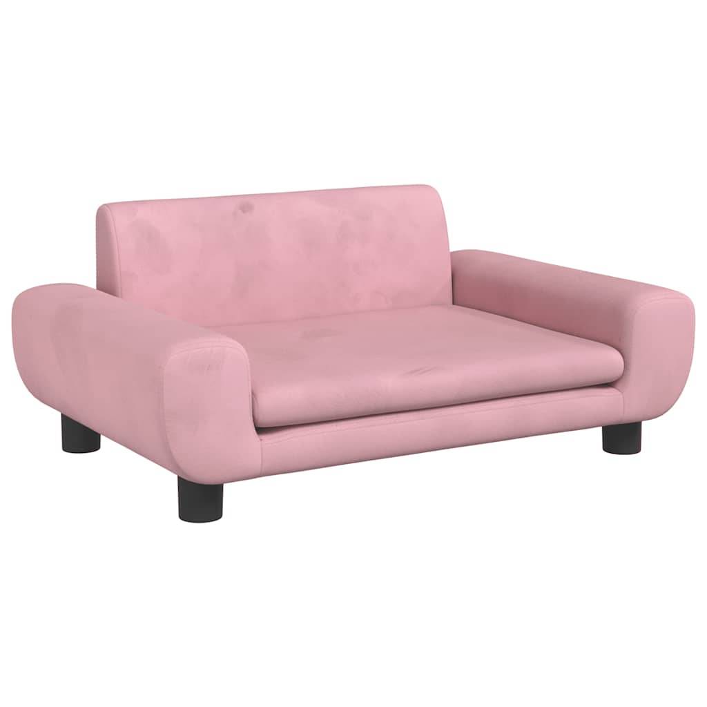 Canapé pour chien velours rose 70 x 45 x 33 cm - PANGIVO - Image 2