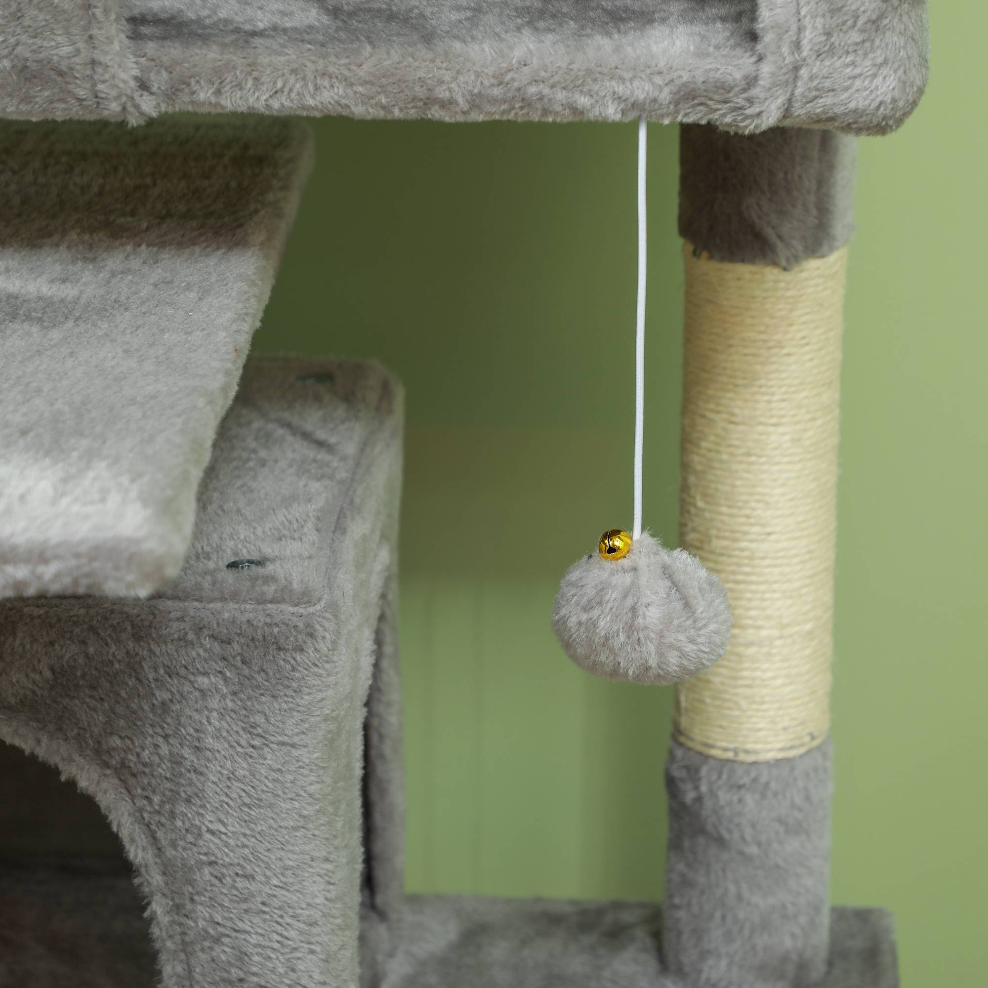 Arbre à chat sisal et peluche gris clair 49 x 49 x 138 cm - PANGIVO - Image 10