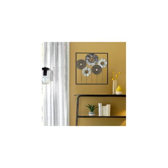 Déco murale métal fleurs 50x50 Atmosphera - Image 2