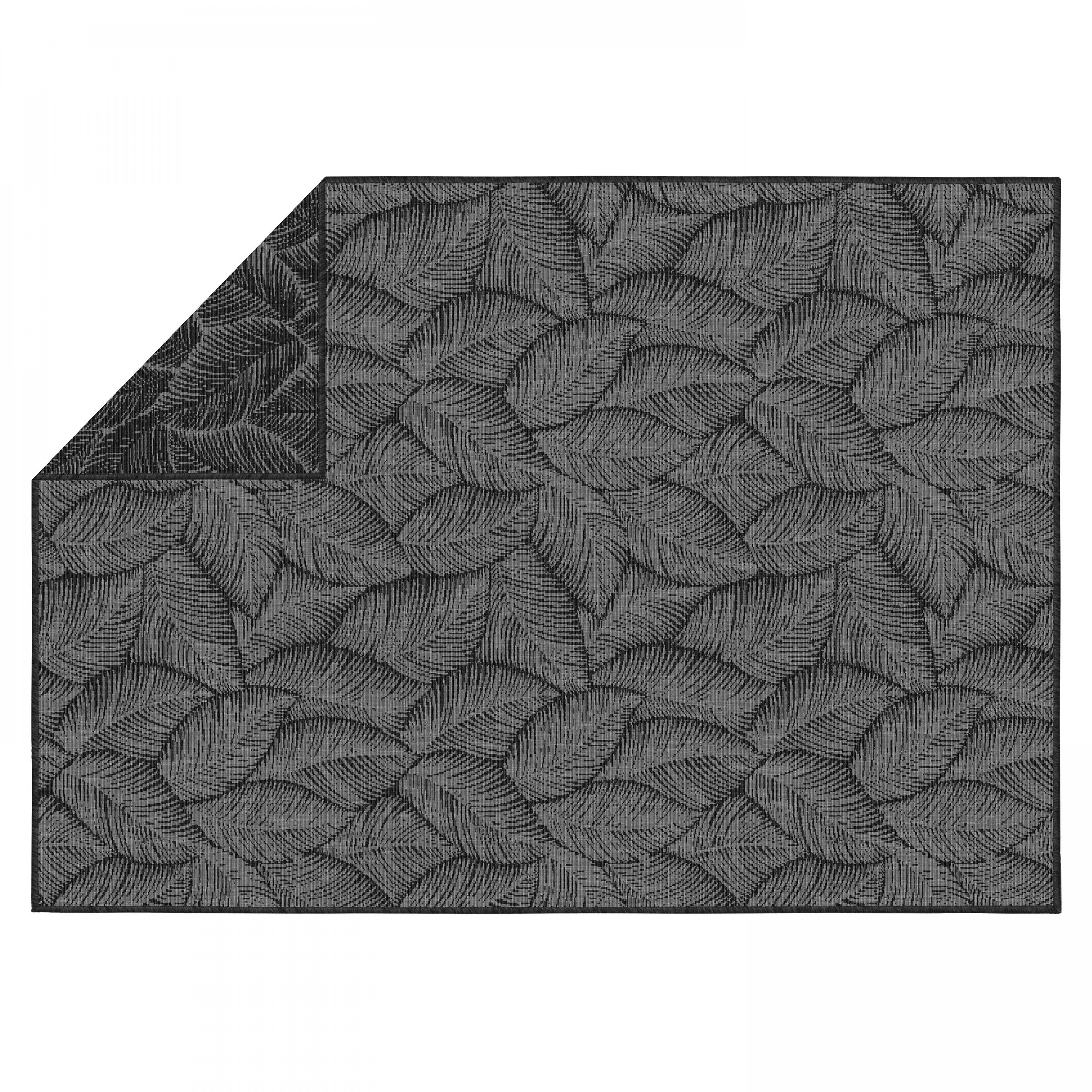 Oviala - Tapis d'extérieur en polypropylène 160 x 230 cm noir Folia - Oviala - Imagen 4
