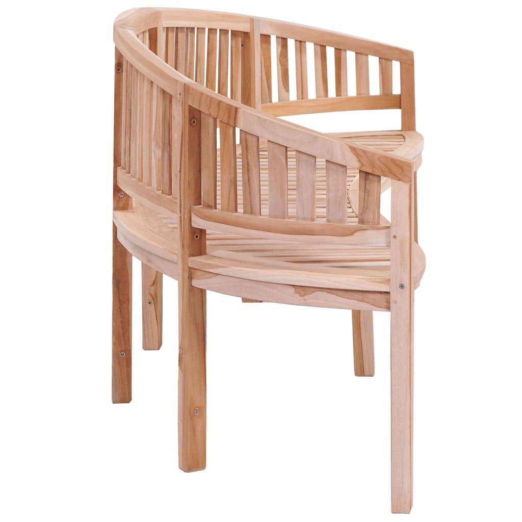 Helloshop26 - Banc de jardin meuble de patio d'extérieur terrasse en forme de banane 200 cm bois de teck solide - Imagen 4
